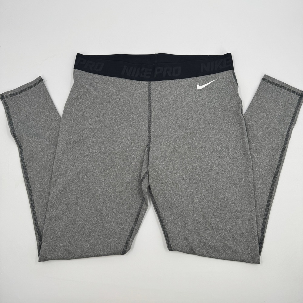 Nike‎ Pro Leggings Womens XL Grey 604938-091 Tight Fit Compression Pants